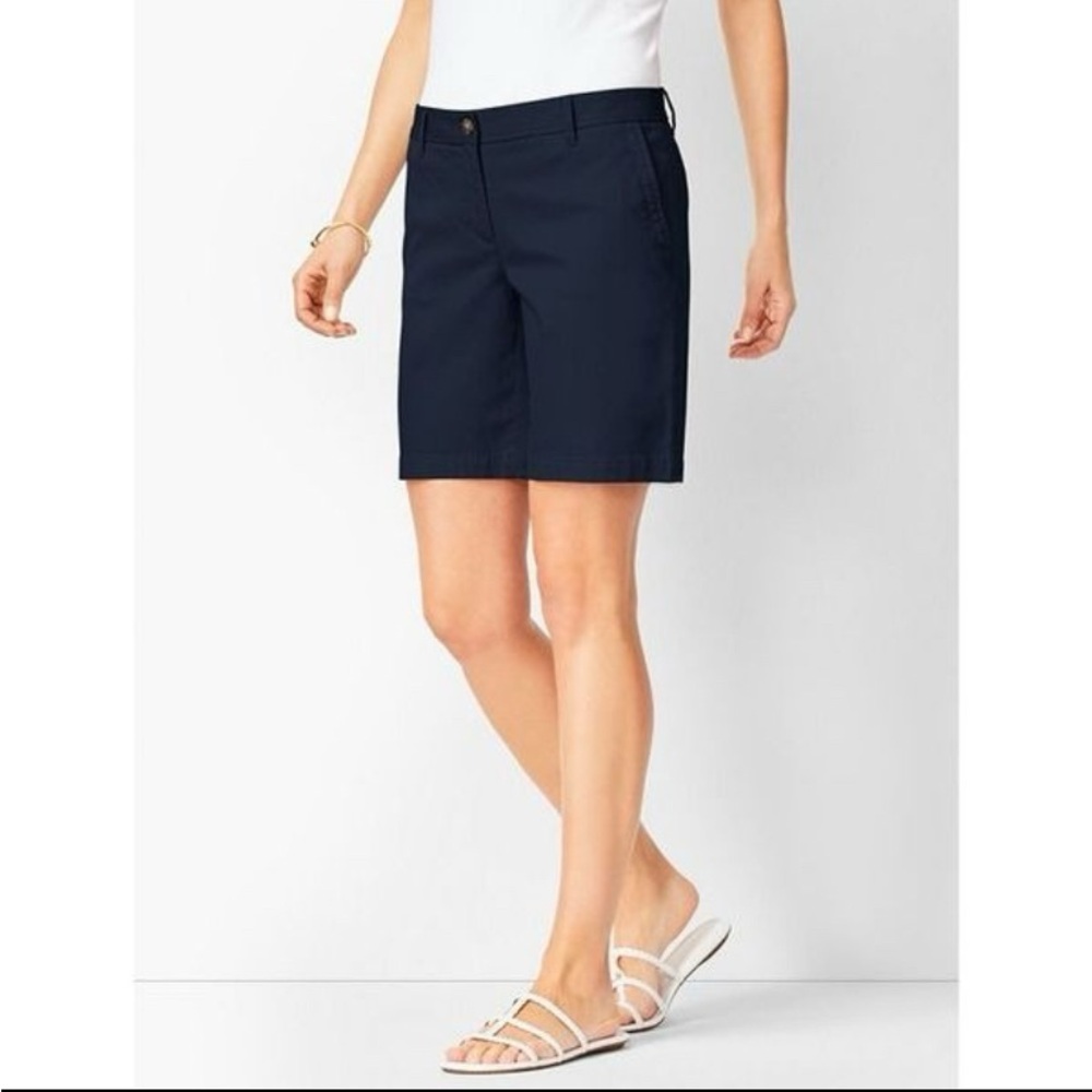 NWT Talbots perfect chino shorts size 2 navy 10.5”